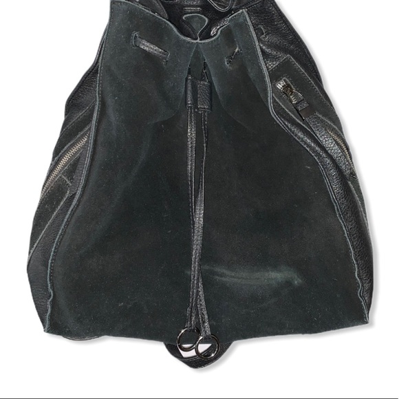 Moda Luxe Black Suede Festival Backpack